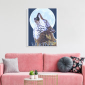 MaineHowling Wolf Canvas Afdruk (Insitu (Woonkamer))