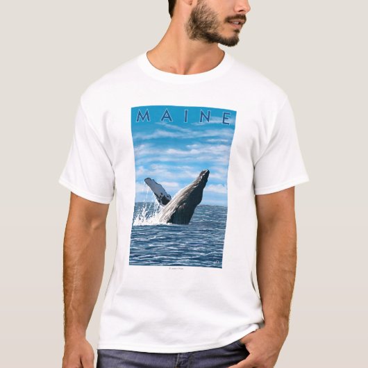MaineHumpback Whale Scene T-shirt (Voorkant)