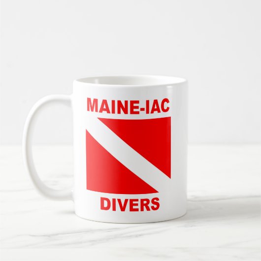 Maineiac Divers Dive Drapeau Logo Mug (Gauche)