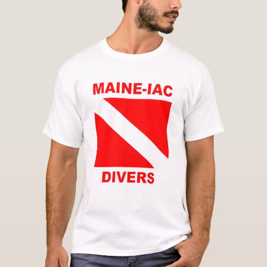 Maineiac Divers Dive Drapeau Logo T-shirt classiqu (Devant)