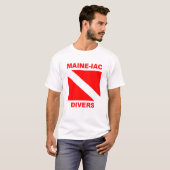 Maineiac Divers Dive Drapeau Logo T-shirt classiqu (Devant entier)