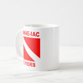 Maineiac Divers Dive Flag Logo Mok (Voorkant links)