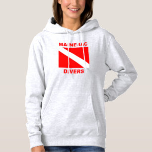 Maineiac Divers Dive Flag Logo Vrouwen Sweatsirt Hoodie