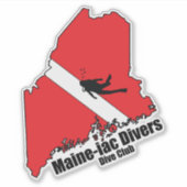 Maineiac DIvers Silhouette Logo Die Cut sticker (Devant)