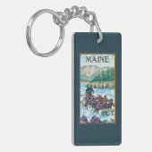 MaineRiver Rafting Scene Sleutelhanger (Voorkant Links)