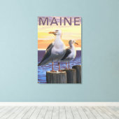 MaineSea Gulls Scene Canvas Afdruk (Insitu (Houten vloer))