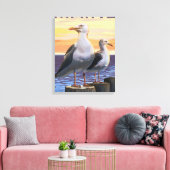 MaineSea Gulls Scene Canvas Afdruk (Insitu (Woonkamer))