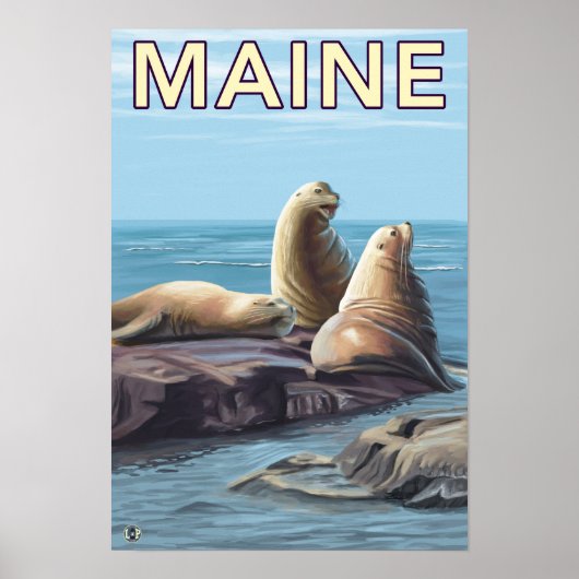 MaineSea Lions Scene Poster (Voorkant)