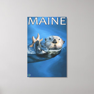 MaineSea Otter Scene Canvas Afdruk