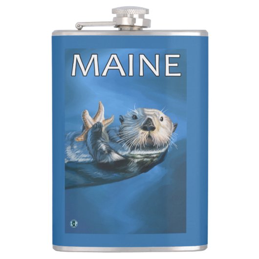 MaineSea Otter Scene Heupfles (Voorkant)