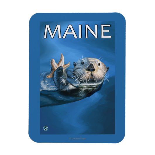 MaineSea Otter Scene Magneet (Verticaal)
