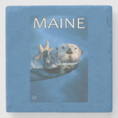 MaineSea Otter Scene Stenen Onderzetter (Voorkant)
