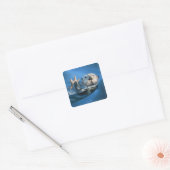 MaineSea Otter Scene Vierkante Sticker (Envelop)