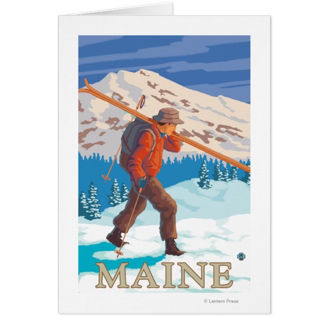 MaineSkier transportant des skis (Devant)