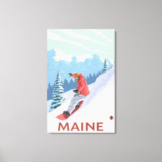 MaineSnowboarder Scene Canvas Afdruk (Voorkant)