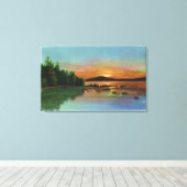 MaineSunset-Uitzicht op Bald Mountain Canvas Afdruk (Insitu (Houten vloer))