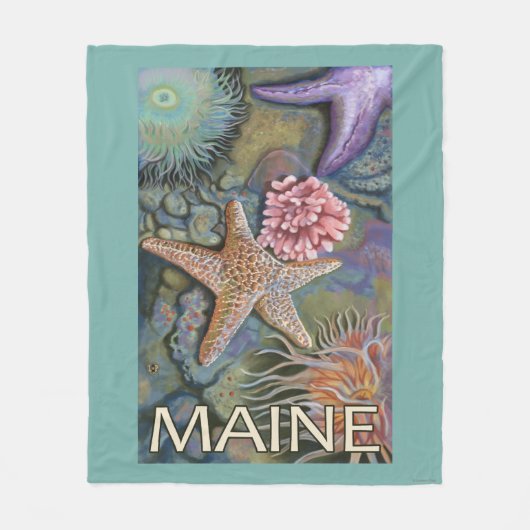 MaineTidepool Scene Fleece Deken (Voorkant)