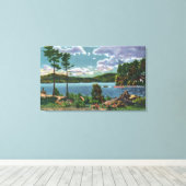 MaineView of Squaw Mountain and Moosehead Lake Canvas Afdruk (Insitu (Houten vloer))