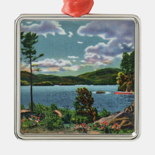 MaineView of Squaw Mountain and Moosehead Lake Metalen Ornament (Voorkant)