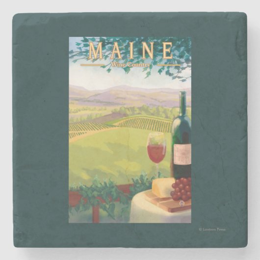 MaineWine Country Scene Stenen Onderzetter (Voorkant)