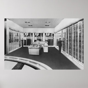 MAINFRAME COMPUTER mainframe, vintage, retro, tech Poster