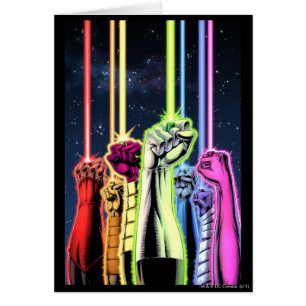 Mains dans le ciel avec des anneaux - couleur