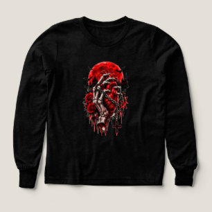Mains de squelette gothiques Roses rouges Hallowee