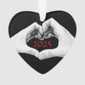 Mains en forme de coeur Noir Blanc et Rouge (devant)