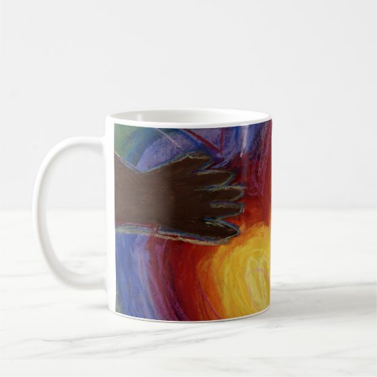 Mains et Coeurs Aimer Diversité Art Café Tasses (Gauche)