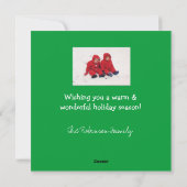 "Mains froides, carte de Noël de carré de coeur (Dos)