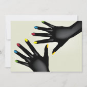 Mains Noires Avec Des Ongles Peintes Invitations (Devant)