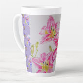 Mains Peint rose Lily Lillies floral Latte Mug (Angle gauche)
