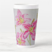 Mains Peint rose Lily Lillies floral Latte Mug (Devant)