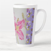 Mains Peint rose Lily Lillies floral Latte Mug (Droite)