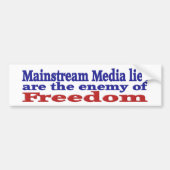 Mainstream media Les rode blauwe tekst Bumpersticker (Voorkant)