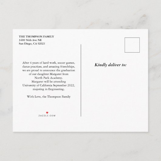 Maintenant Graduation Multi Photo Faire-part (Dos)