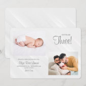 Maintenant, Nous Sommes Trois Faire-part de naissa (Devant / Derrière)