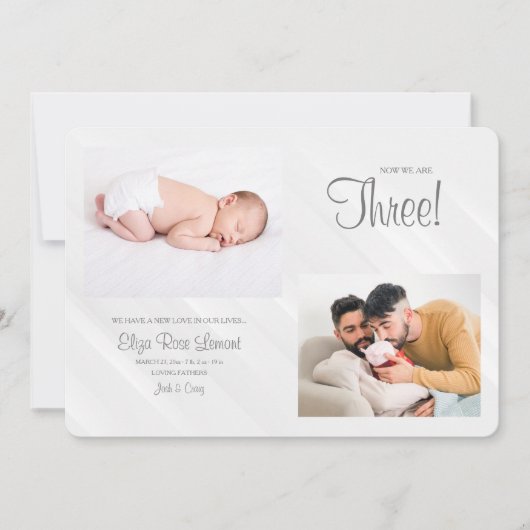 Maintenant, Nous Sommes Trois Faire-part de naissa (Devant)