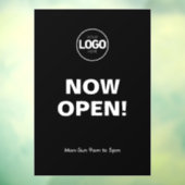 Maintenant Ouvert | Autocollant de Fenêtre Noir Av (Feuille 3)