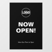 Maintenant Ouvert | Autocollant de Fenêtre Noir Av (Feuille)