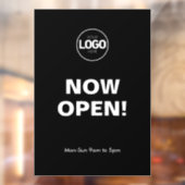 Maintenant Ouvert | Autocollant de Fenêtre Noir Av (Feuille 2)