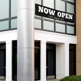 Maintenant ouvert - Bannière professionnelle étanc