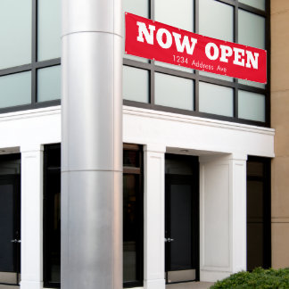 Maintenant ouvert - Bannière professionnelle étanc