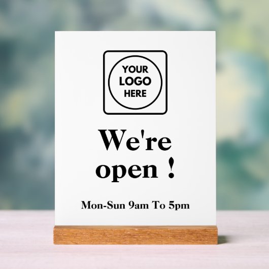 Maintenant ouvrir le logo | Panneau Heures d'ouver (Neutre)