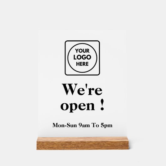 Maintenant ouvrir le logo | Panneau Heures d'ouver (Recto)