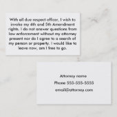 Maintenez l'ordre les 5èmes cartes d'amendement (Devant / Derrière)