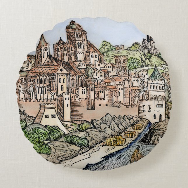 Mainz, Duitsland, 1493 Rond Kussen (Voorkant)