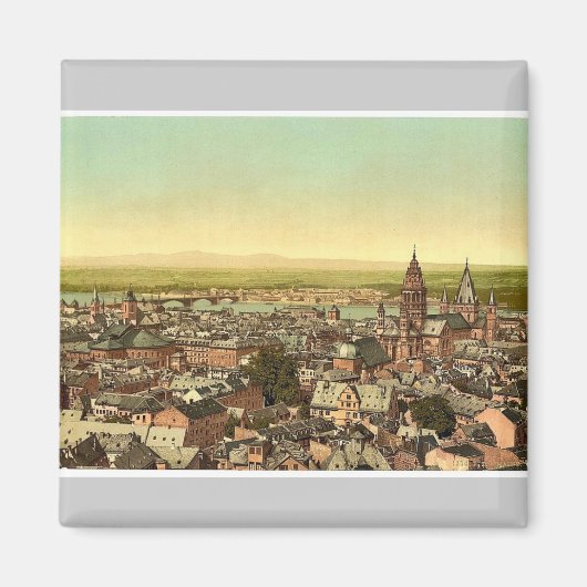 Mainz, richting de Rijn, de Rijn, Duitsland magni Magneet (Voorkant)