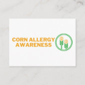 Maïs allergie Awareness Promo Kaarten (Achterkant)