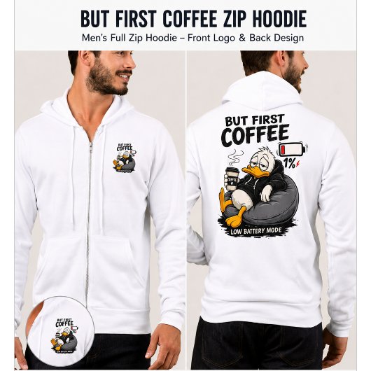 MAIS D'ABORD CAFÉ Drôle de Cadeau de Sweat à Capuc